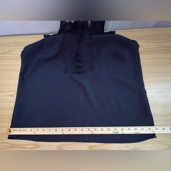 J.Crew 100% Ruffle Bow Sleeveless Blouse Size dark navy Large - Picture 5 of 7